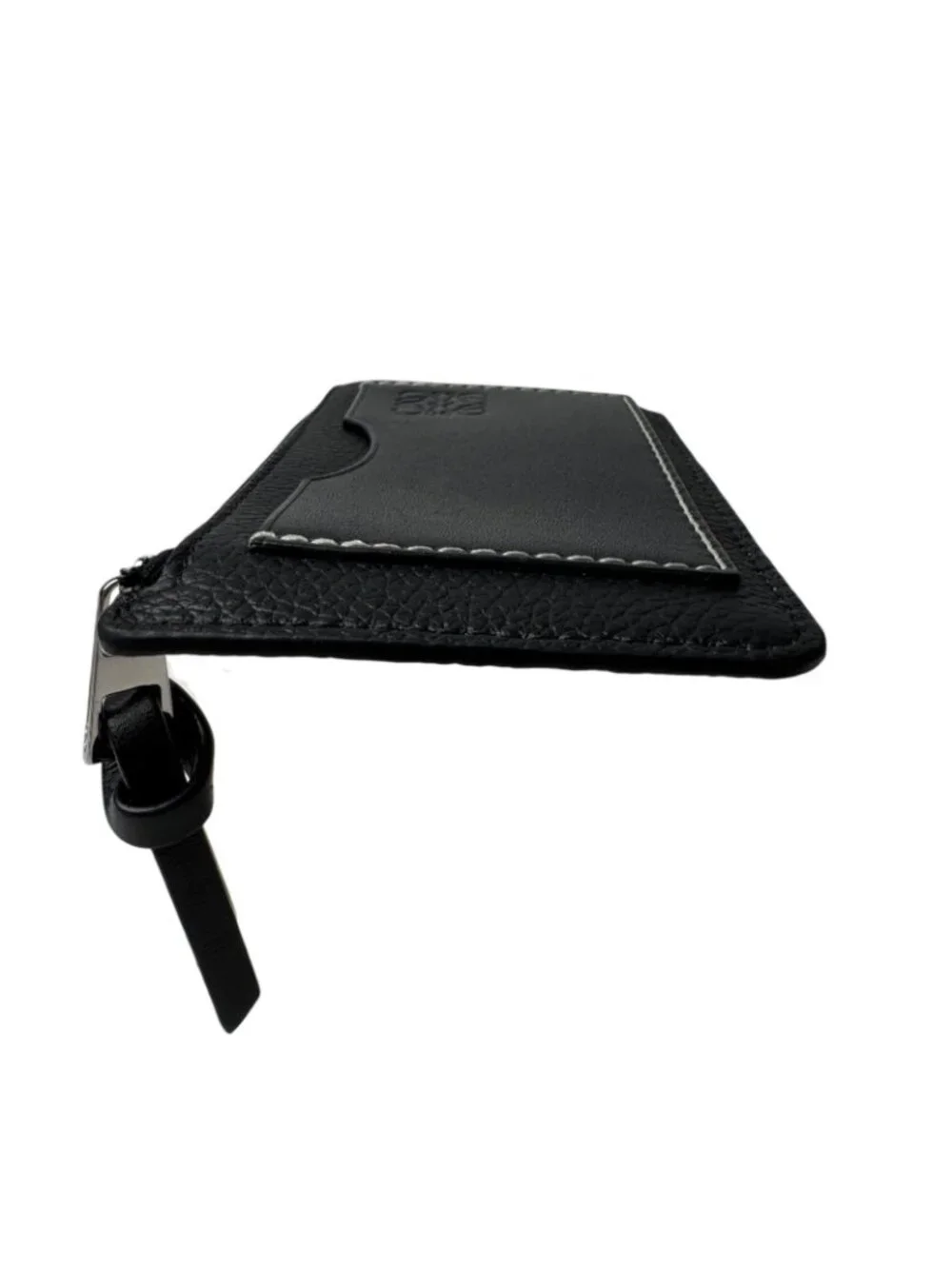 Loewe Anagram L-shaped Zipper Coin Purse Card Case Black